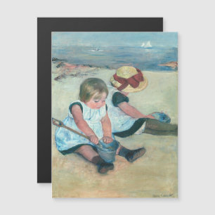 Cassatt - Enfants Jouant sur la Plage Carte Magnét