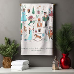 Casse-bec | Noël | Serviette de cuisine<br><div class="desc">Belle, fantasque, et magique noisette lest de linge de thé de noisette de Noël. Illustrations dessinées à la main sur cet oreiller festif. Ce design comprend des souris croustillantes roi, des danseurs de ballet croustillant, sucre de canne, fleurs, holly, Clara, Drosselmeyer, Harlequin, Sugar Plum Fairy sont tous incorporés dans ce...</div>