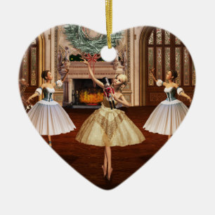 Casse-noisette Ballerinas Noël Coeur Ornement