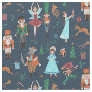 Casse-noisette festif de vacances en tissu bleu