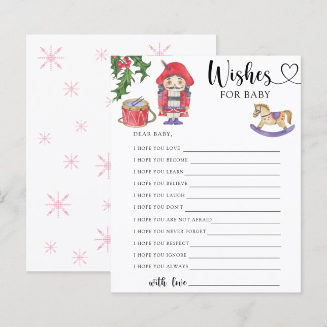 Casse-noisette - Jeu de fête | vœux pour bébé (Devant / Derrière)