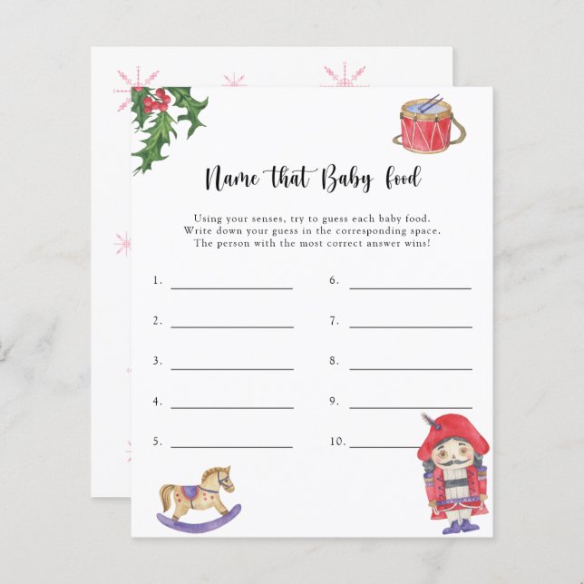 Casse-Noisette - Nommez ce jeu de baby shower de n (Devant / Derrière)