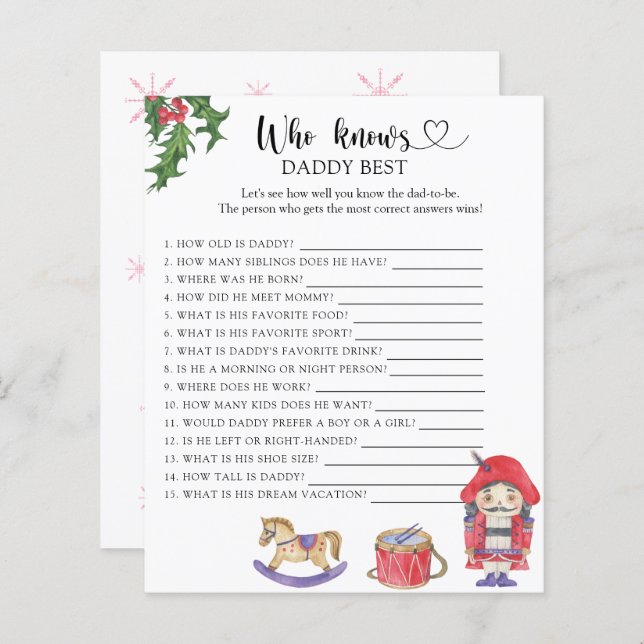 Casse-Noisette - Qui connaît le mieux papa jeu (Devant / Derrière)