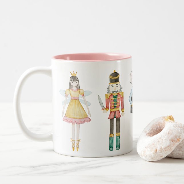 Casse-noix Ballerina Pastel unique Mug de Noël (Avec donut)