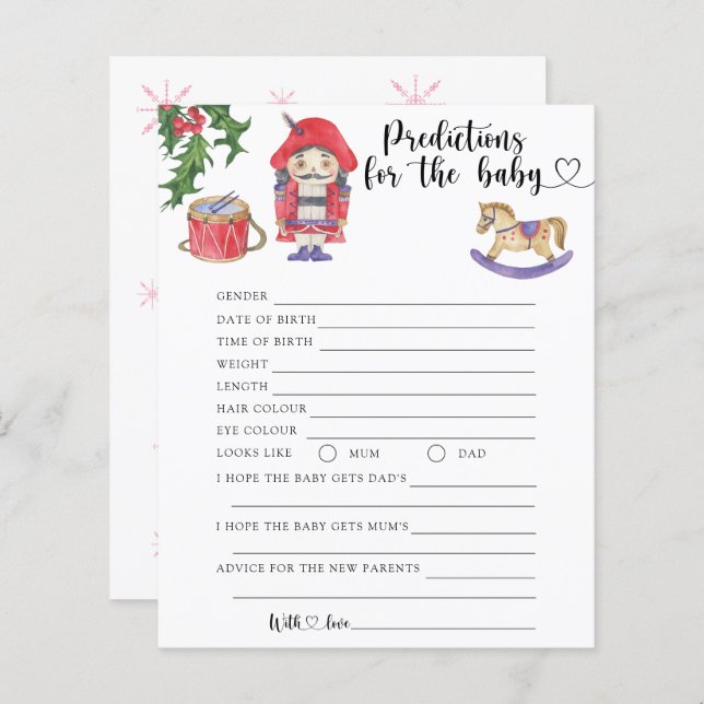 Casse-noix - prédictions et conseils pour bébé (Devant / Derrière)