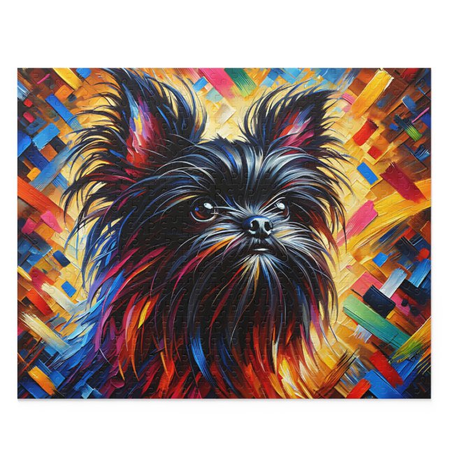 Casse-tête Affenpinscher : Puzzle du singe terrier (Whimsical Belge Affenpinscher Acrylic Style Art Print)