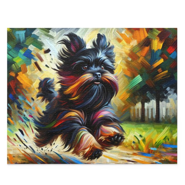 Casse-tête Affenpinscher : Puzzle du singe terrier (Whimsical Belge Affenpinscher Acrylic Style Art Print)