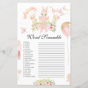 Casse-tête de mots de baby shower de ballerine lap