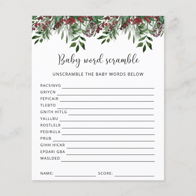 Casse-tête de mots pour bébé en hiver | Jeu de Bab (Devant)