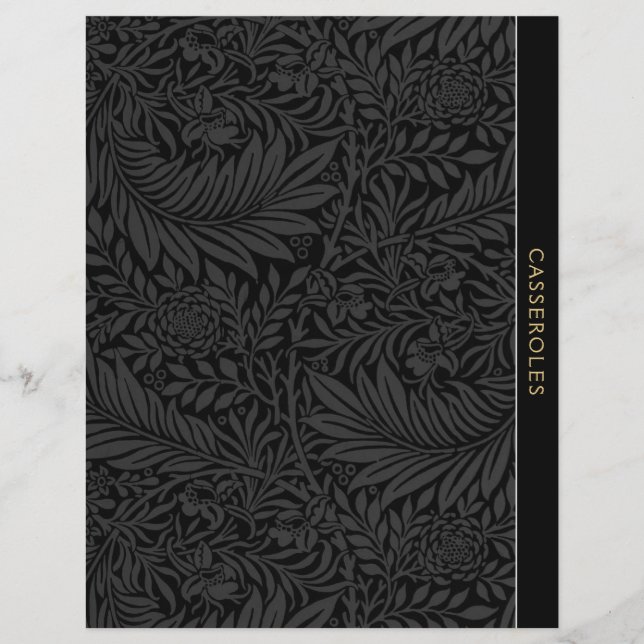Casseroles | Séparateur de recette | Floral noir v (Devant)