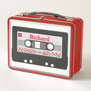 Cassette audio k7 les années 70 Lunchbox en métal