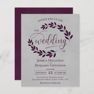 Cassis Feuille rustique sur Grey BUDGET Mariage In