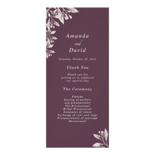 Cassis programme de mariage botanique floral viole