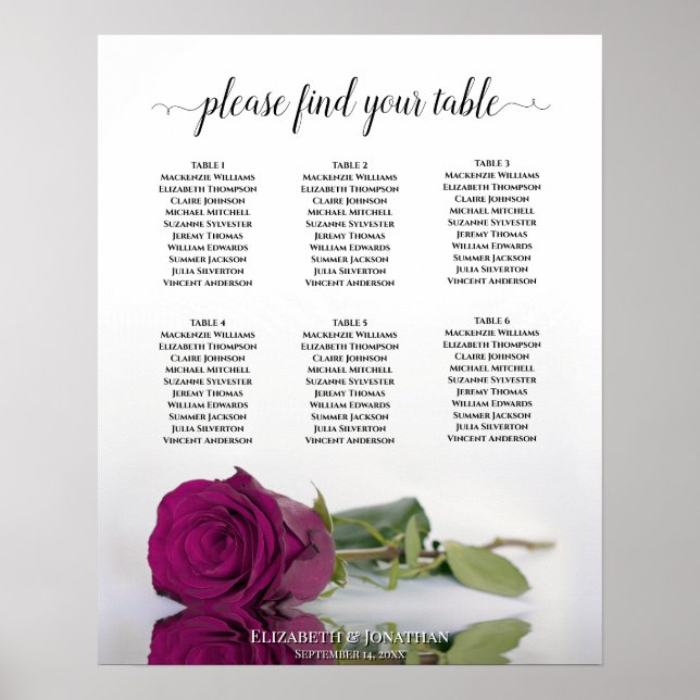 Cassis Rose pourpre 6 Tableau Mariage Tableau  (Devant)