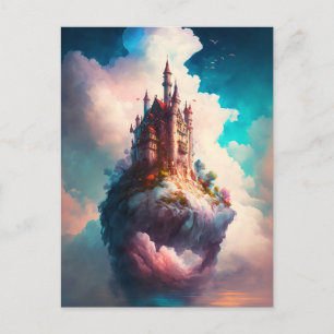Castle Sky Clouds Imaginaire Art Carte postale