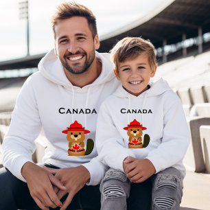 Castor Canada mignon avec feuille d'érable couleur