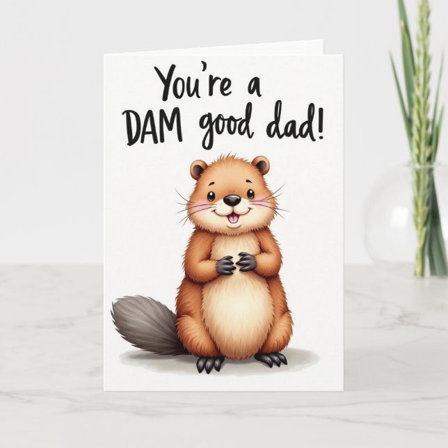 Castor Tu Es Un Papa Génial Carte (Devant)