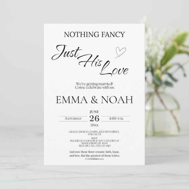 Casual Christian Wedding Invitation | Faith (Debout devant)