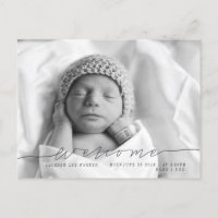 Casual Script | Faire-part bébé moderne photo