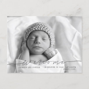 Casual Script   Faire-part bébé moderne photo