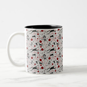 Cat and Yarn Two Tone Coffee Mug