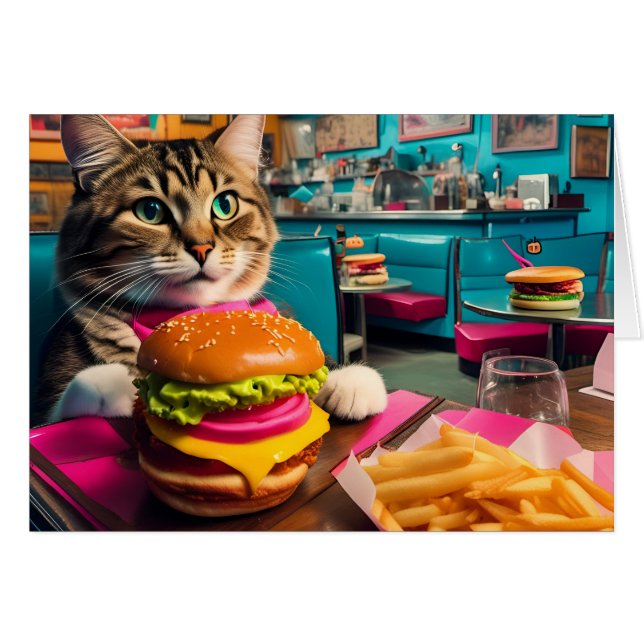 Cat at the Diner Toutes les occasions Carte de voe (Devant horizontal)