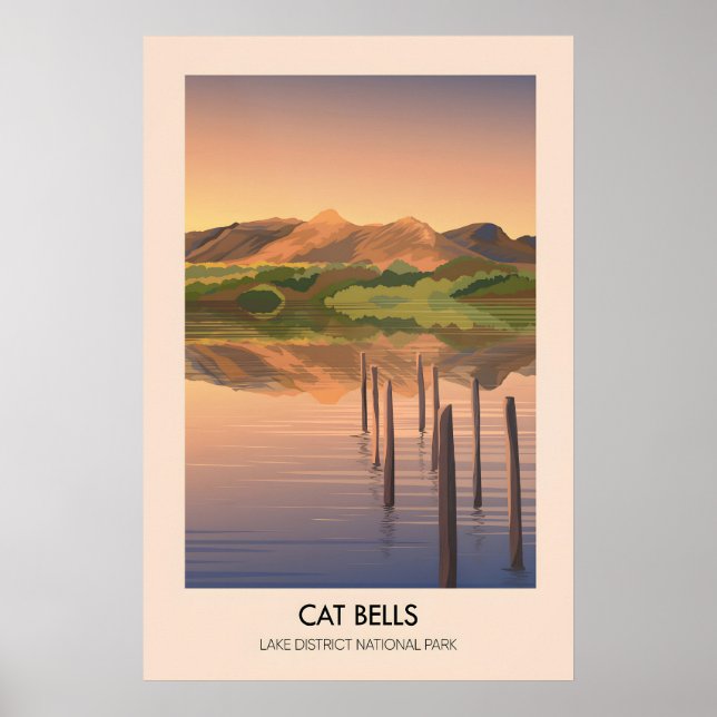 Cat Bells Affiche de voyage dans le Lake District (Devant)