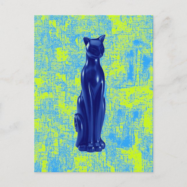 Cat Blue ~ Carte postale / Invitation (Devant)
