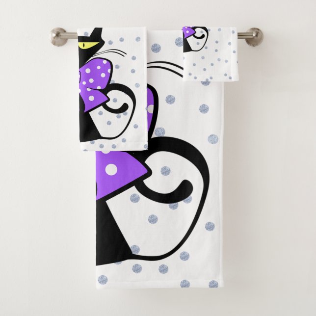 Cat circulaire gris KittenServiettes de bain (En situation)