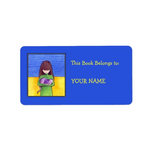 Cat Cuddle bleu Étiquette plaque d'immatriculation (Devant)