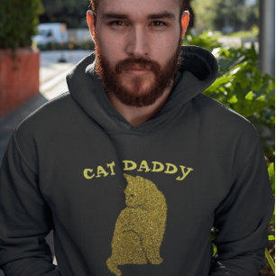 CAT DAD DADDY OR PARTIES SCINTILLANT NOIR T-SHIRTS