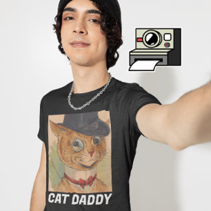 CAT DAD DADDY TOP HAT ART T-SHIRTS TEE - SHIRTS