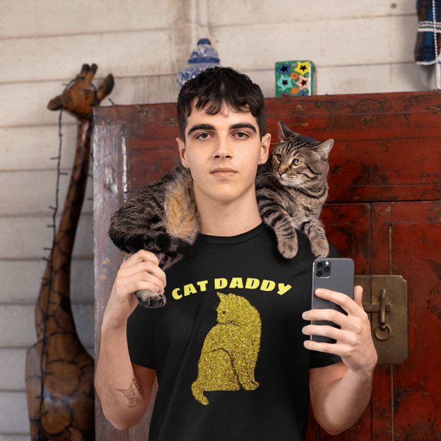 CAT DADDY CAT DAD PARTIES SCINTILLANT T-SHIRTS (Créateur téléchargé)