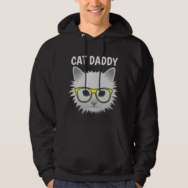 CAT DADY DAD Black T-Shirts & Sweat - shirts à cap (Devant)
