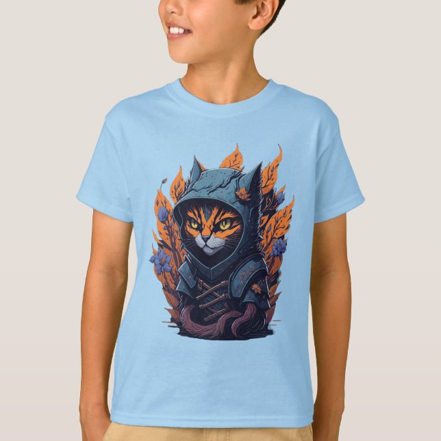 Cat Design T-shirt pour enfant. (Devant)
