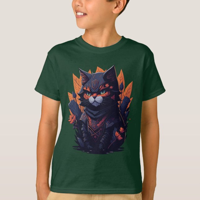 Cat Design T-shirt pour enfant. (Devant)