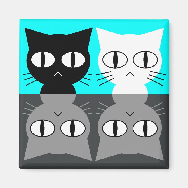 cat dirty clean dishwasher magnet (Devant)