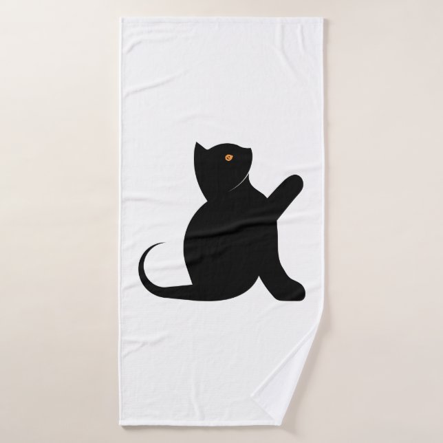 Cat dit bonjour (Serviette de bain)