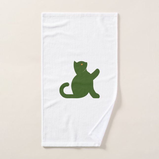 Cat dit bonjour (Serviette à main)