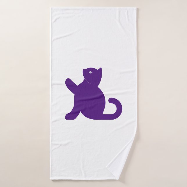 Cat dit bonjour (Serviette de bain)