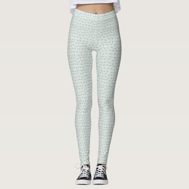 Cat Doodle Leggings – Sage Green (Devant)