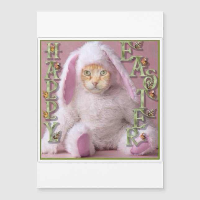 Cat Easter Bunny Claude Holiday Card (Devant)