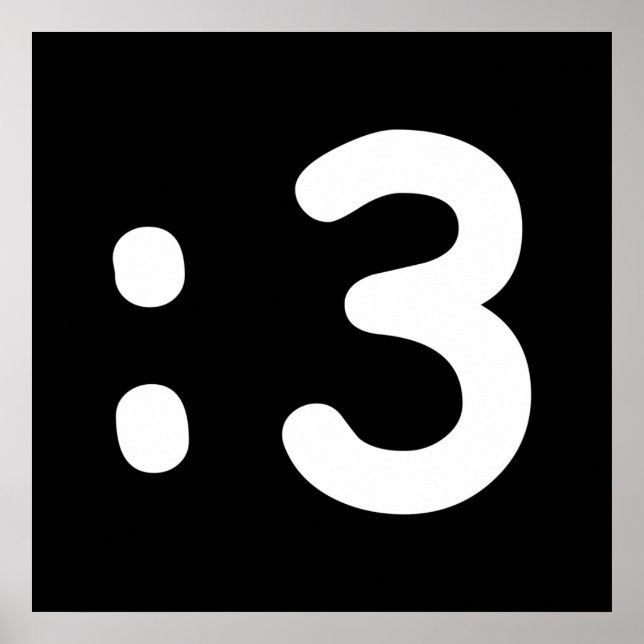 Cat Face Emoticon :3 Poster (Devant)