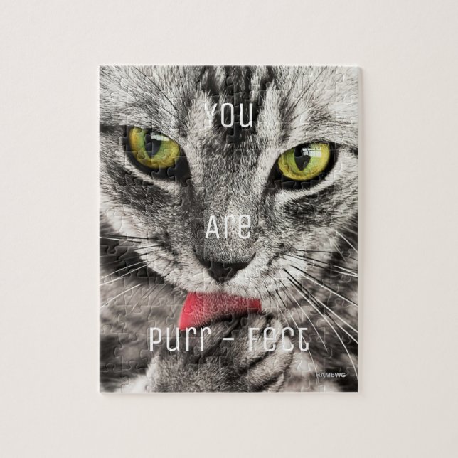 Cat Face Puzzle avec "You Are Purr-fect" - HAMbWG (Vertical)