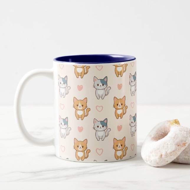 cat friends Mug (Avec donut)