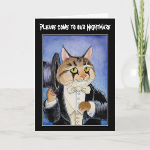 Cat Halloween invitation or greeting card