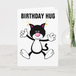 CAT HUG HEUREUX CARTES DE SALUT D'ANNIVERSAIRE