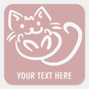 Cat Illustration autocollants de couleur personnal