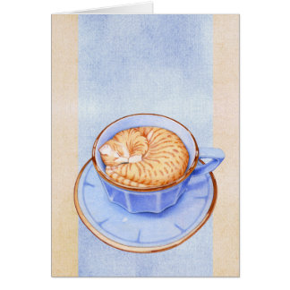 Cat in Coffee 2 Card