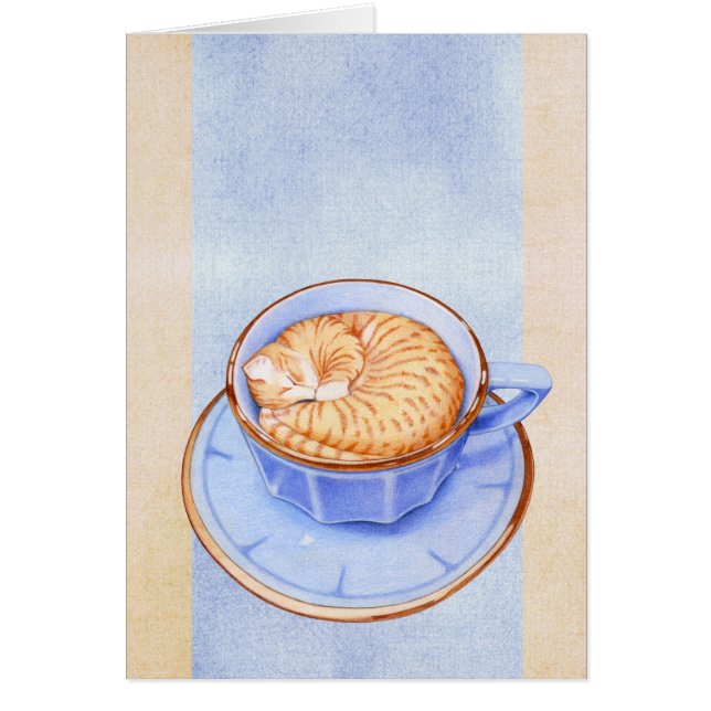 Cat in Coffee 2 Card (Devant)